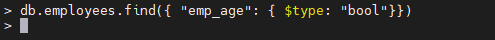 MongoDB $type operator example 2.