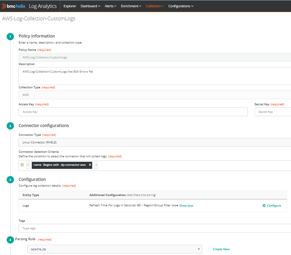 Log-policy-for-collecting-AWS-logs