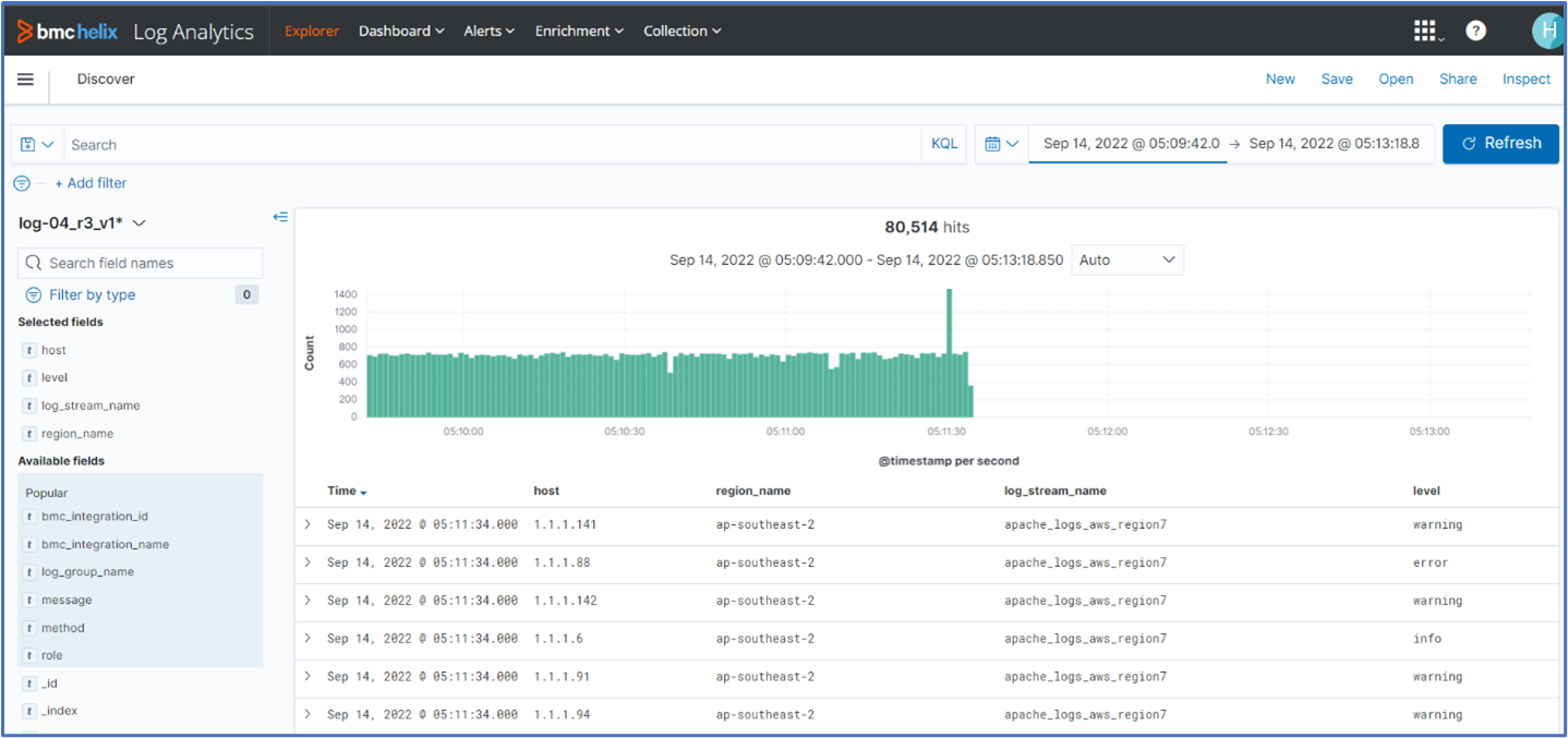 Discover and search logs in log explorer 